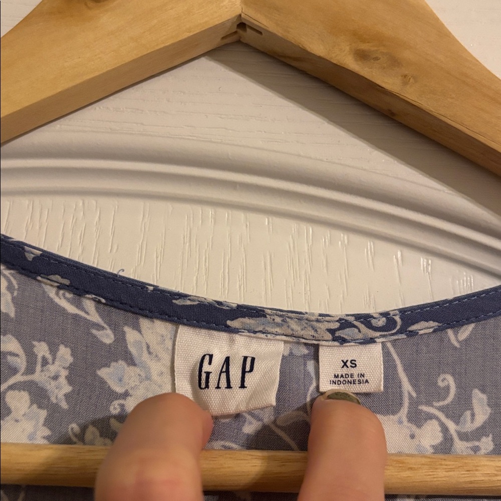 Gap Factory Midi Blue Floral Wrap Dress - Picture 2 of 3